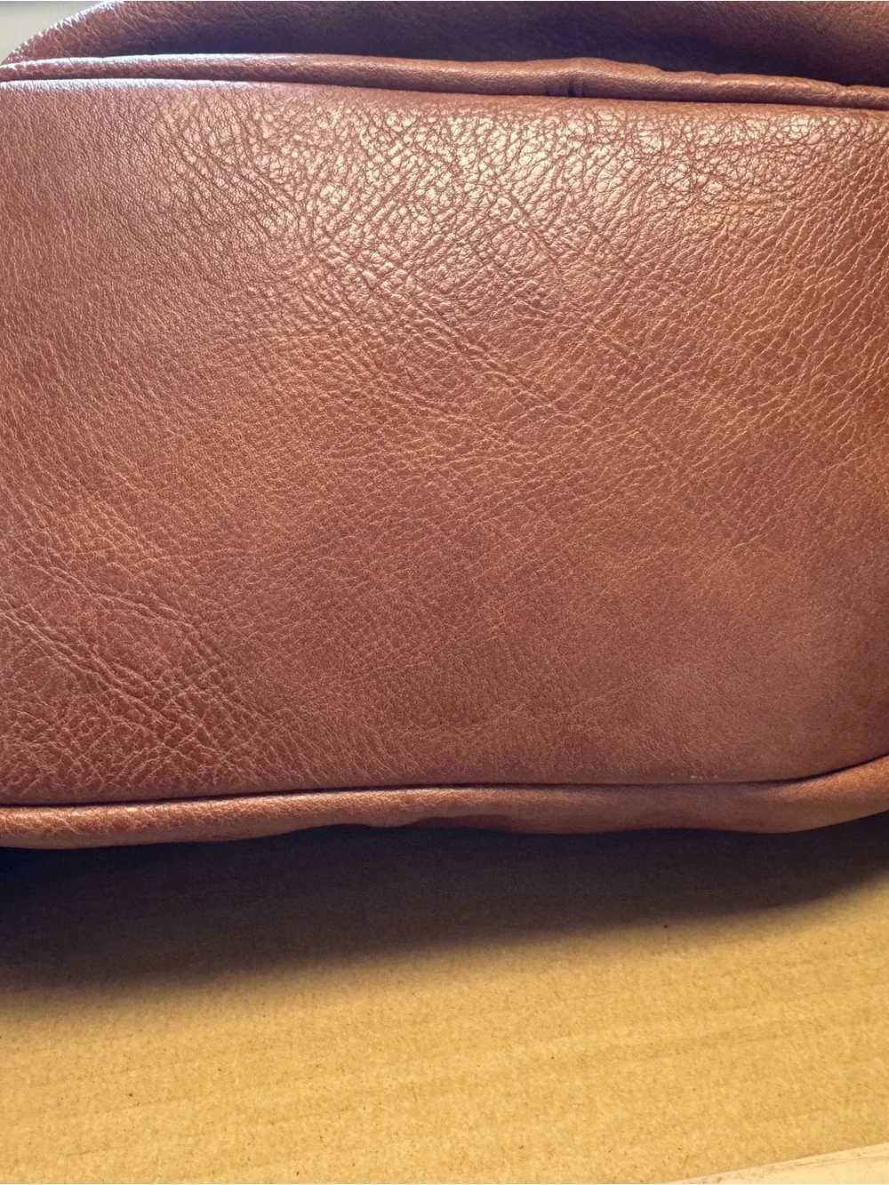 Madison West Brown Faux Leather Backpack